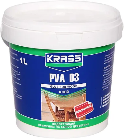 Krass ПВА PVA D3 клей для древесины водостойкий Krass ПВА PVA D3 клей для древесины водостойкий недорого с доставкой