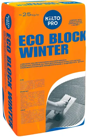 Kiilto Pro Eco Block Winter кладочно-клеевой раствор для блоков из ячеистого бетона Kiilto Pro Eco Block Winter кладочно-клеевой раствор для блоков из ячеистого бетона недорого с доставкой