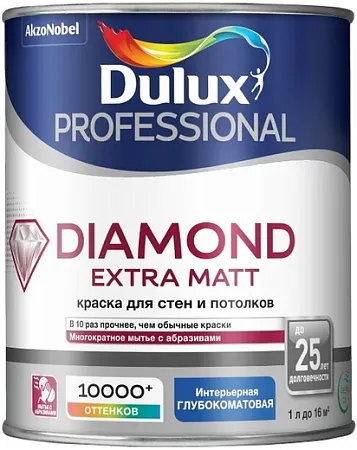 Dulux Professional Diamond Extra Matt износостойкая краска для стен и потолков Dulux Professional Diamond Extra Matt износостойкая краска для стен и потолков