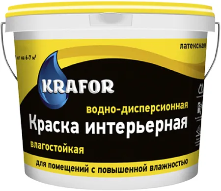 Крафор Интерьерная водно-дисперсионная латексная влагостойкая краска Крафор Интерьерная водно-дисперсионная латексная влагостойкая краска
