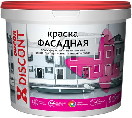 Ореол Discont краска фасадная атмосферостойкая латексная полиакриловая Ореол Discont краска фасадная атмосферостойкая латексная полиакриловая