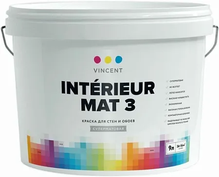 Vincent Interieur Mat 3 краска для стен и обоев Vincent Interieur Mat 3 краска для стен и обоев недорого с доставкой
