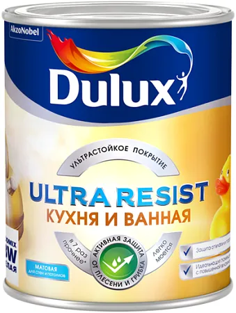 Dulux Ultra Resist Кухня и Ванная краска для стен и потолков Dulux Ultra Resist Кухня и Ванная краска для стен и потолков