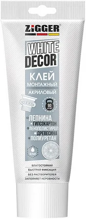 Zigger White Decor клей монтажный акриловый Zigger White Decor клей монтажный акриловый недорого с доставкой