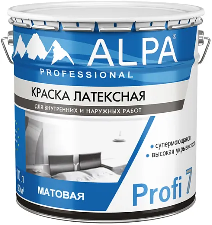 Alpa Profi 7 краска латексная супермоющаяся супербелая Alpa Profi 7 краска латексная супермоющаяся супербелая недорого с доставкой