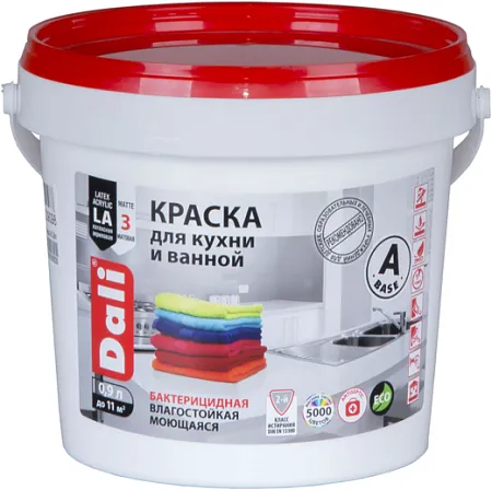 Dali краска для кухни и ванной латексная акриловая Dali краска для кухни и ванной латексная акриловая
