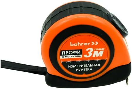 Bohrer Профи рулетка с автостопом и магнитным зацепом Bohrer Профи рулетка с автостопом и магнитным зацепом