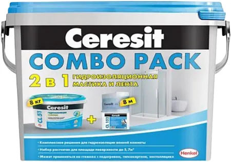 Ceresit Combo Pack 2 в 1 набор для гидроизоляции (мастика + лента) Ceresit Combo Pack 2 в 1 набор для гидроизоляции (мастика + лента) недорого с доставкой
