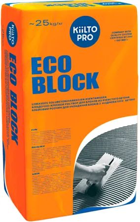 Kiilto Pro Eco Block кладочно-клеевой раствор для блоков из ячеистого бетона Kiilto Pro Eco Block кладочно-клеевой раствор для блоков из ячеистого бетона недорого с доставкой