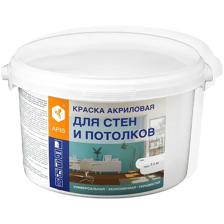 Краска акриловая APIS для стен и потолков Краска акриловая APIS для стен и потолков