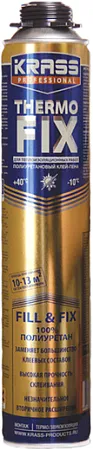 Krass Professional Thermo Fix клей-пена для теплоизоляционных работ полиуретановый Krass Professional Thermo Fix клей-пена для теплоизоляционных работ полиуретановый недорого с доставкой