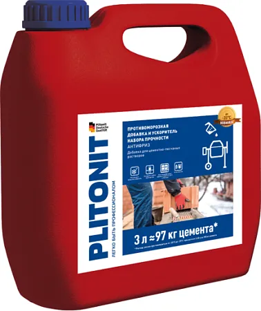 Плитонит Антифриз противоморозная добавка и ускоритель набора прочности Плитонит Антифриз противоморозная добавка и ускоритель набора прочности