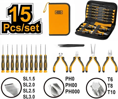 Ingco Standart HKTTS0151 набор (мини плоскогубцы + отвертки) Ingco Standart HKTTS0151 набор (мини плоскогубцы + отвертки) недорого с доставкой