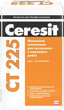 Ceresit CT 225 шпатлевка финишная для внутренних и наружных работ Ceresit CT 225 шпатлевка финишная для внутренних и наружных работ недорого с доставкой