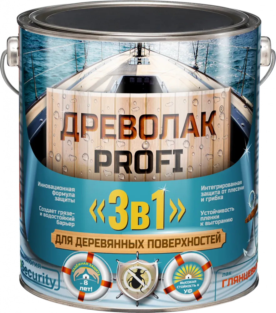 Древолак PROFI «3 в 1» Бесцветный (износостойкий глянцевый лак «3 в 1» для дерева) Древолак PROFI «3 в 1» Бесцветный (износостойкий глянцевый лак «3 в 1» для дерева) недорого с доставкой