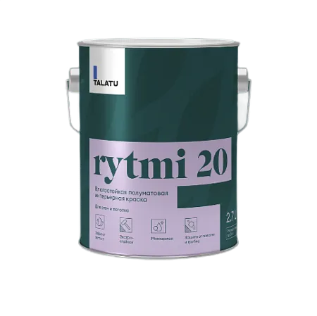 TALATU rytmi 20 влагостойкая полуматовая краска База С TALATU rytmi 20 влагостойкая полуматовая краска База С