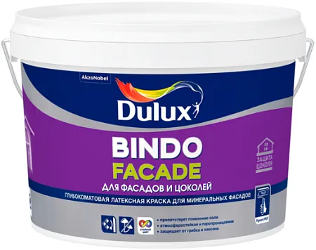 Dulux Professional Bindo Fasade для Фасадов и Цоколей глубокоматовая латексная краска для минеральных фасадов Dulux Professional Bindo Fasade для Фасадов и Цоколей глубокоматовая латексная краска для минеральных фасадов