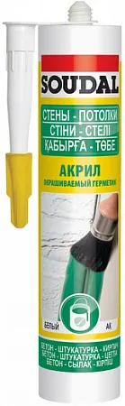 Soudal Стены Потолки акрил окрашиваемый герметик Soudal Стены Потолки акрил окрашиваемый герметик недорого с доставкой