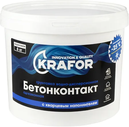 Крафор Бетон-контакт грунтовка водно-дисперсионная с кварцевым наполнителем Крафор Бетон-контакт грунтовка водно-дисперсионная с кварцевым наполнителем