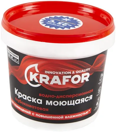 Крафор водно-дисперсионная краска акриловая моющаяся интерьерная Крафор водно-дисперсионная краска акриловая моющаяся интерьерная
