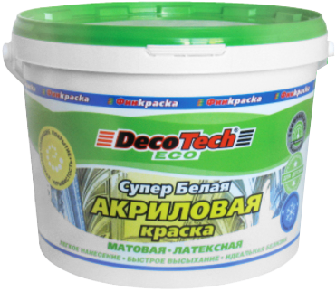 Decotech Eco краска акриловая латексная Decotech Eco краска акриловая латексная