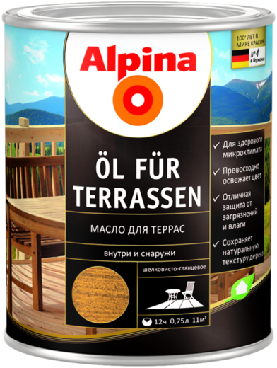 Alpina Ol fur Terrassen масло для террас Alpina Ol fur Terrassen масло для террас