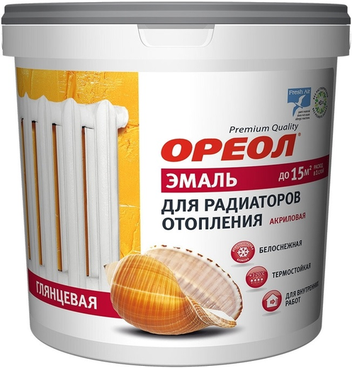 Ореол Premium Quality эмаль для радиаторов отопления алкидная Ореол Premium Quality эмаль для радиаторов отопления алкидная