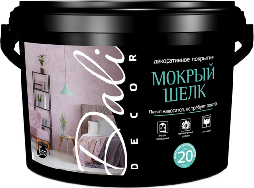 Dali Decor Мокрый Шелк декоративное покрытие перламутровое Dali Decor Мокрый Шелк декоративное покрытие перламутровое