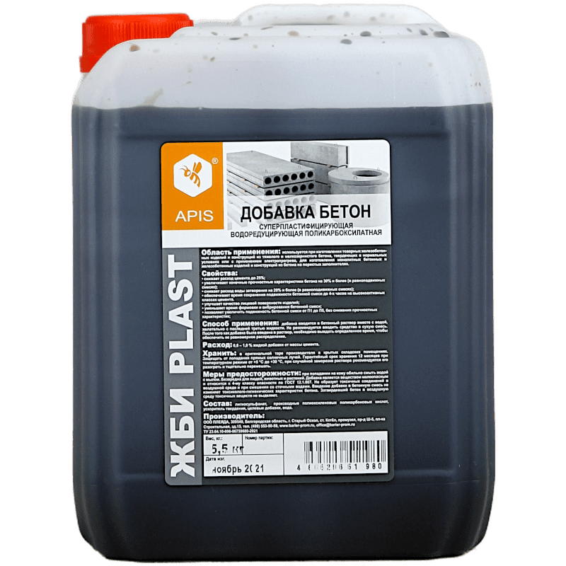 Добавка пластифицирующая в бетонные растворы APIS ЖБИ PLAST