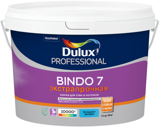 Dulux Professional Bindo 7 Экстрапрочная краска для стен и потолков Dulux Professional Bindo 7 Экстрапрочная краска для стен и потолков