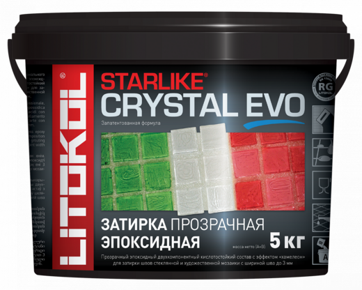 Литокол Starlike Crystal Evo затирка эпоксидная двухкомпонентная с эффектом хамелеон