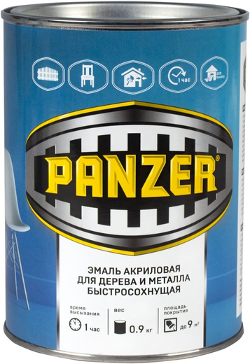Panzer эмаль акриловая для дерева и металла быстросохнущая Panzer эмаль акриловая для дерева и металла быстросохнущая