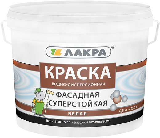 Лакра краска водно-дисперсионная фасадная суперстойкая