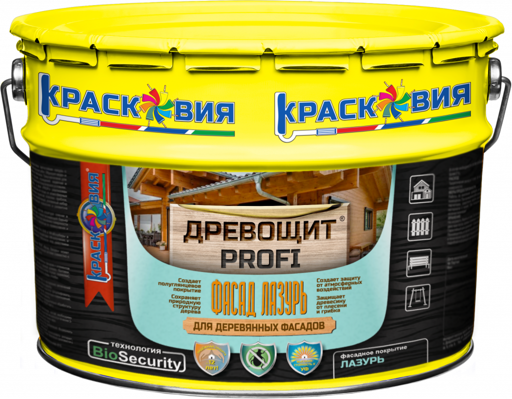 Древощит PROFI "Фасад Лазурь" (лазурь с защитой от плесени и грибка для дерева)
