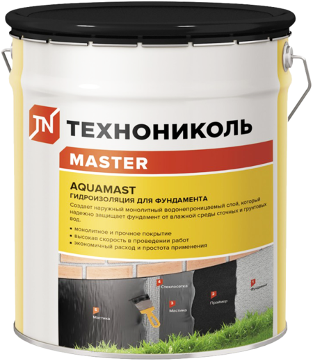 Технониколь Master AquaMast Гидроизоляция для Фундамента мастика гидроизоляционная битумная для фундаментов Технониколь Master AquaMast Гидроизоляция для Фундамента мастика гидроизоляционная битумная для фундаментов