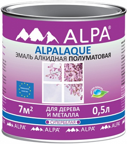 Alpa Alpalaque эмаль алкидная для дерева и металла супербелая Alpa Alpalaque эмаль алкидная для дерева и металла супербелая