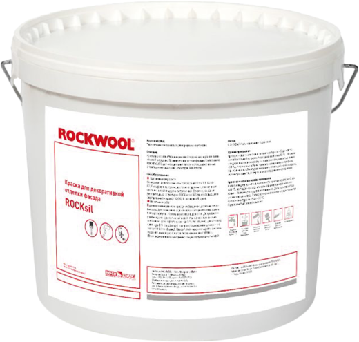 Rockwool Rocksil краска водно-дисперсионная на основе силиконовой эмульсии Rockwool Rocksil краска водно-дисперсионная на основе силиконовой эмульсии