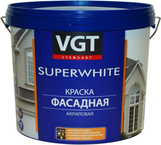 ВГТ ВД-АК-1180 Superwhite краска фасадная акриловая ВГТ ВД-АК-1180 Superwhite краска фасадная акриловая