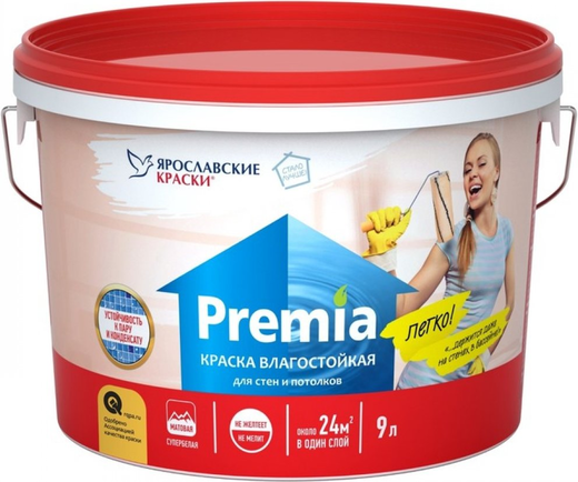 Ярославские Краски Premia краска влагостойкая для стен и потолков