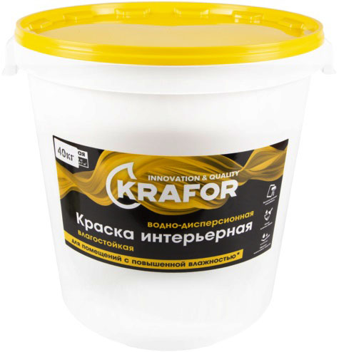Крафор Интерьерная водно-дисперсионная латексная влагостойкая краска Крафор Интерьерная водно-дисперсионная латексная влагостойкая краска
