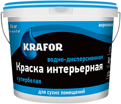 Крафор водно-дисперсионная краска акриловая интерьерная Крафор водно-дисперсионная краска акриловая интерьерная
