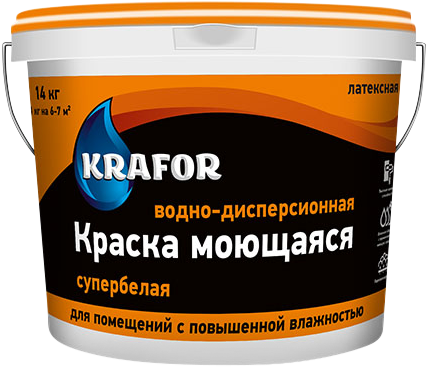 Крафор водно-дисперсионная краска латексная моющаяся интерьерная Крафор водно-дисперсионная краска латексная моющаяся интерьерная