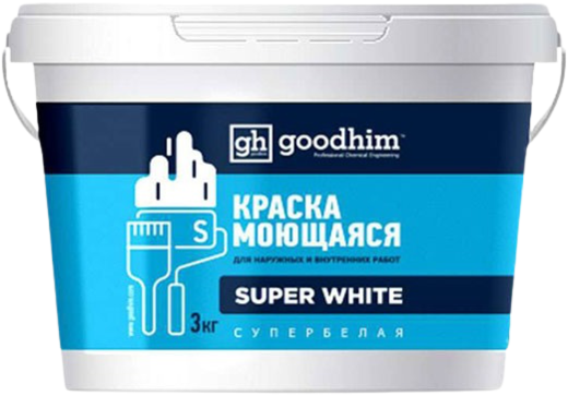 Goodhim S Super White краска моющаяся для наружных и внутренних работ Goodhim S Super White краска моющаяся для наружных и внутренних работ