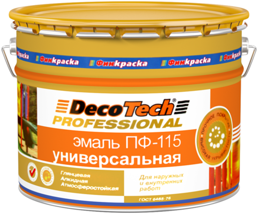 Decotech Professional ПФ-115 эмаль универсальная алкидная глянцевая атмосферостойкая Decotech Professional ПФ-115 эмаль универсальная алкидная глянцевая атмосферостойкая