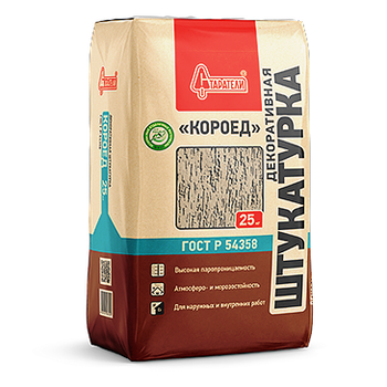 Декоративная штукатурка "КОРОЕД" серая 2 мм 25 кг