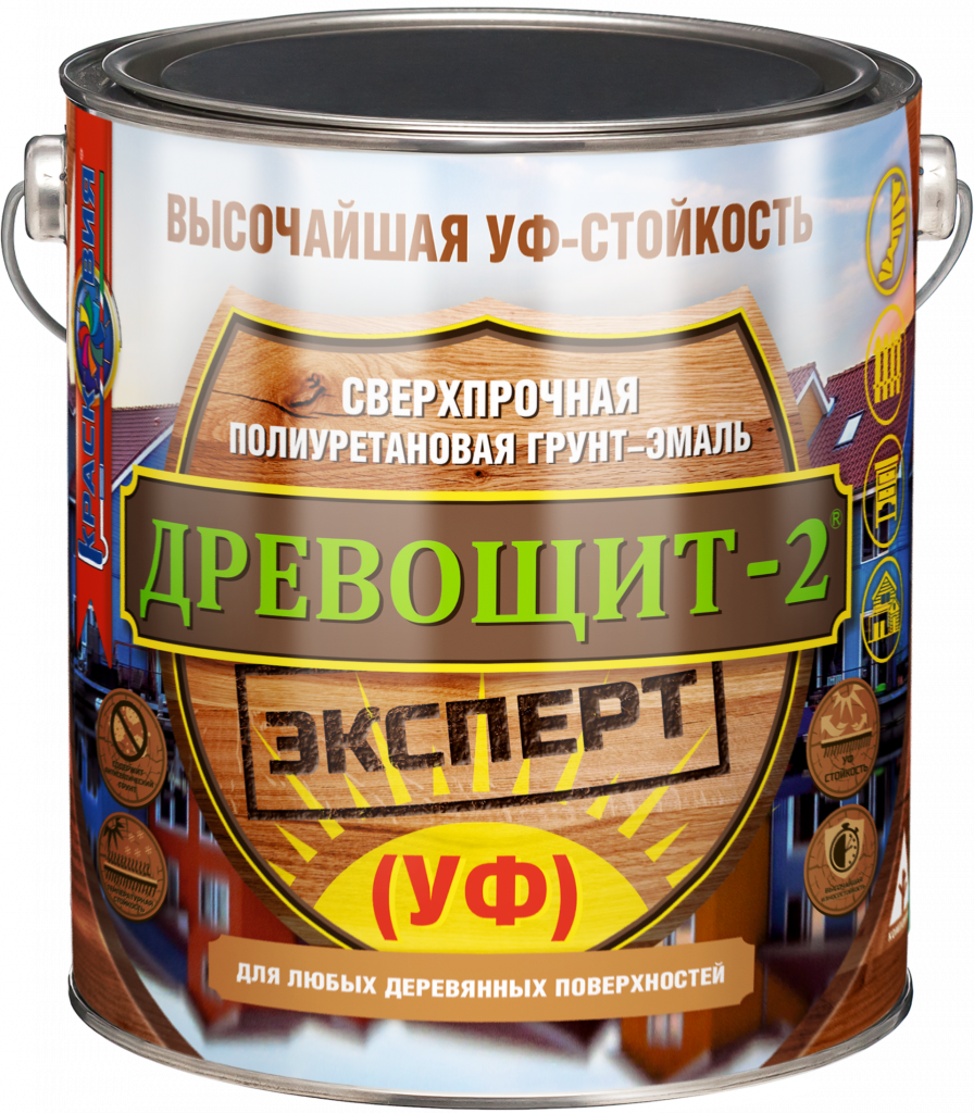 Древощит-2 Эксперт (УФ) (полиуретановая УФ-стойкая грунт-эмаль для дерева)