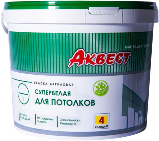 Аквест Стандарт 4 краска акриловая для потолков Аквест Стандарт 4 краска акриловая для потолков