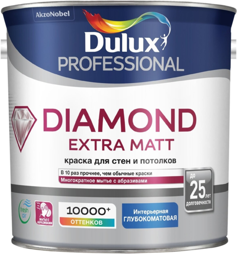 Dulux Professional Diamond Extra Matt износостойкая краска для стен и потолков Dulux Professional Diamond Extra Matt износостойкая краска для стен и потолков