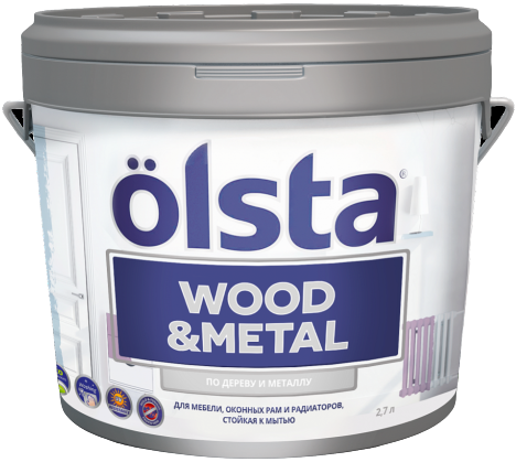 Olsta Wood & Metal краска по дереву и металлу Olsta Wood & Metal краска по дереву и металлу