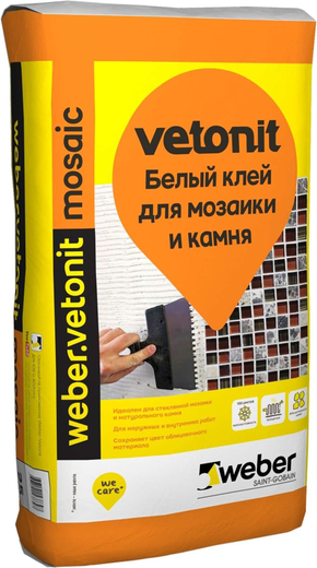 Вебер Ветонит Mosaic белый клей для мозаики и камня